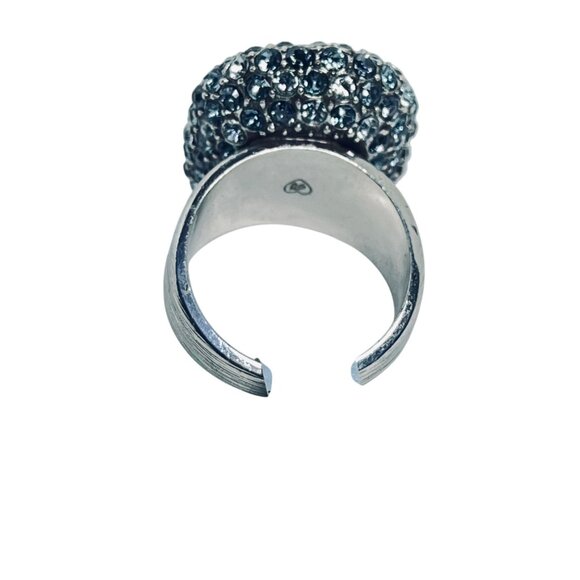 Brighton Contessa Silver Tone And Blue Glass Swarovski Crystals Ring (R460) - Picture 7 of 9